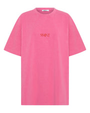 No Vacancy Tee - Acid Wash Dark Pink