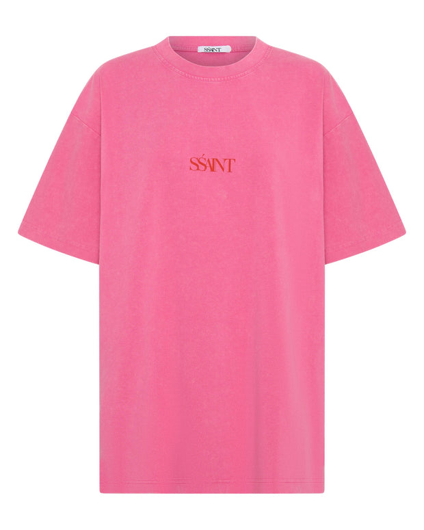 No Vacancy Tee - Acid Wash Dark Pink