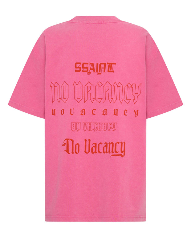 No Vacancy Tee - Acid Wash Dark Pink