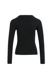 Better Scoop Neck Rib Knit Top - Black