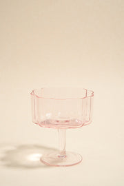 Bloom Wavy Pink Short Cocktail Glass