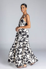 Break Your Heart Dress - Ivory with Black Floral