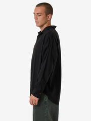 Hemp Oversized Long Sleeve Shirt - Black
