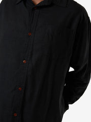 Hemp Oversized Long Sleeve Shirt - Black