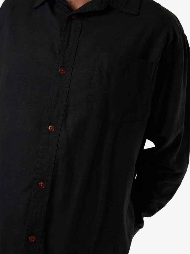 Hemp Oversized Long Sleeve Shirt - Black