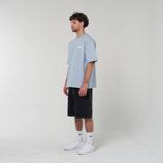 Scripted Box Fit Tee - Light Blue