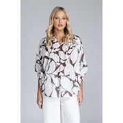 Charlotte Top - Exclusive Chocolate with Ivory Floral Print