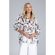 Charlotte Top - Exclusive Chocolate with Ivory Floral Print