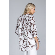Charlotte Top - Exclusive Chocolate with Ivory Floral Print