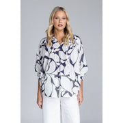 Charlotte Top - Exclusive Chocolate with Ivory Floral Print