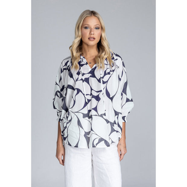 Charlotte Top - Exclusive Chocolate with Ivory Floral Print