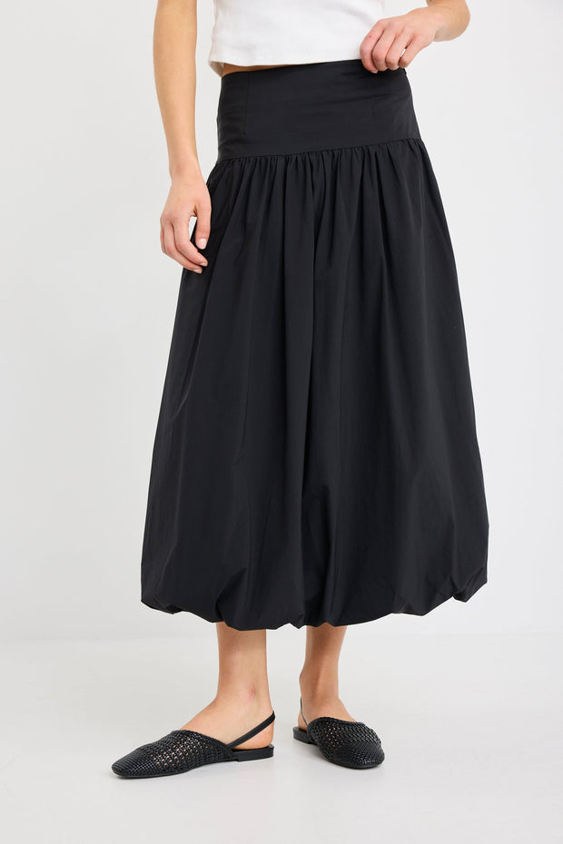 Intensity Bubble Midi Skirt - Black