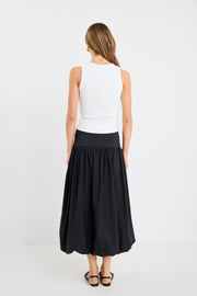 Intensity Bubble Midi Skirt - Black