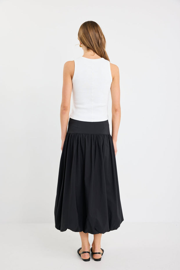 Intensity Bubble Midi Skirt - Black