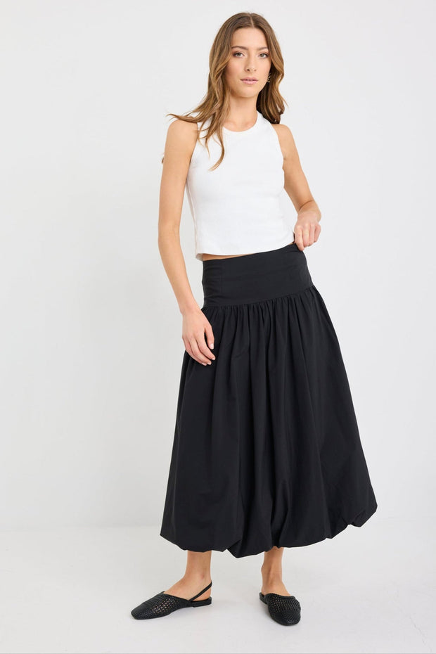 Intensity Bubble Midi Skirt - Black
