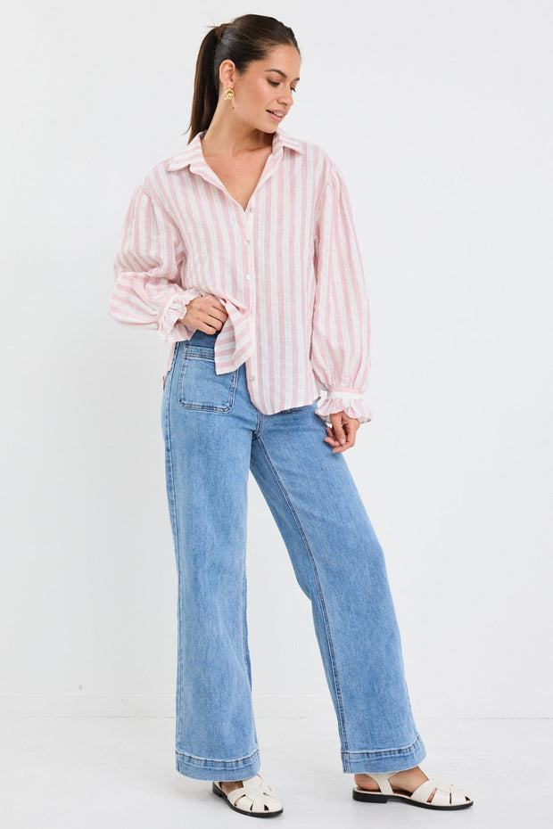 Connection Blouse - Pink Stripe