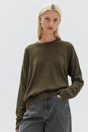 Cotton Cashmere Lounge Sweater - Pea Marle