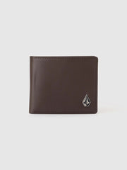 Single Stone Leather Wallet - Dark Brown