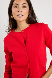 Dedication Crewneck Cardigan - Red