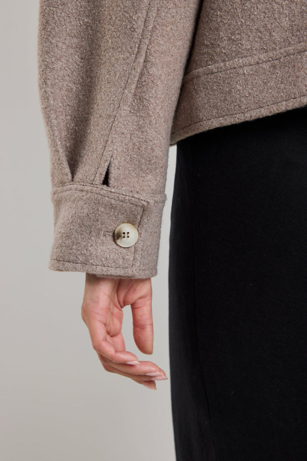 Driver Boucle Trucker Jacket - Taupe
