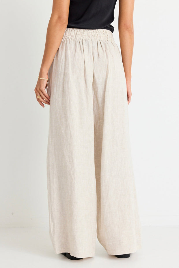 Guardian Wide Leg Pants - Natural Linen