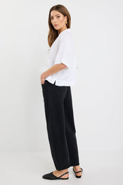 Fasting Linen Tie Front Top - Ivory Linen