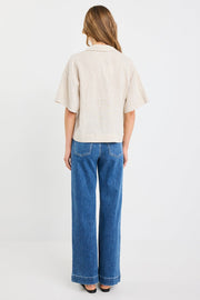 Fasting Linen Tie Front Top - Natural