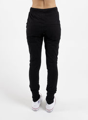 Escape Trackie Pant - Black/Silver Zips - Chicago Joes
