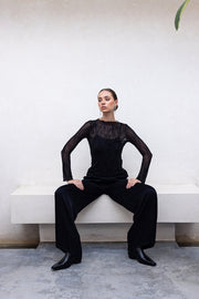 Gigi Top - Black Vines
