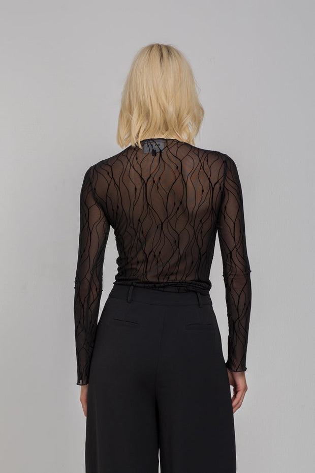 Gigi Top - Black Vines