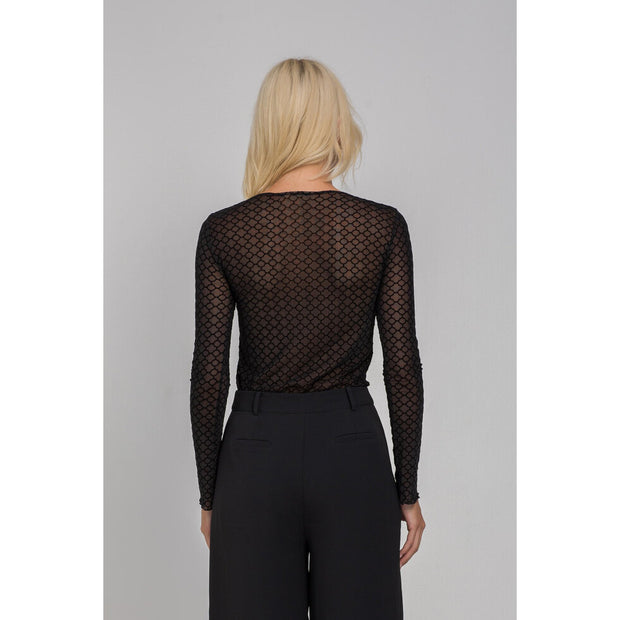 Gigi Top - Black Quatrefoil