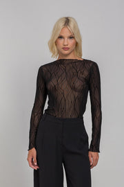 Gigi Top - Black Vines