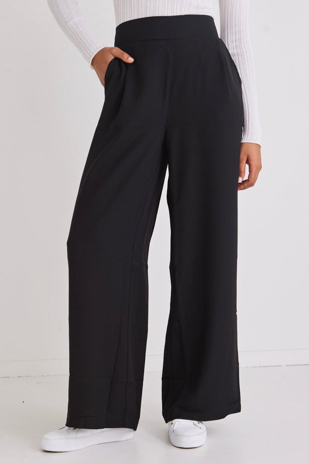 Instinctive Recycled Stretch Wide Leg Pant - Black