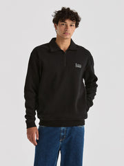 Collared Fleece Sweat - Black