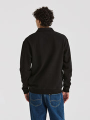 Collared Fleece Sweat - Black