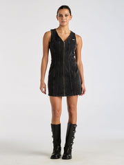 Robbie Denim Dress - Ashen Black