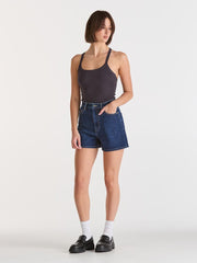 High Relaxed Short - Blue Poles