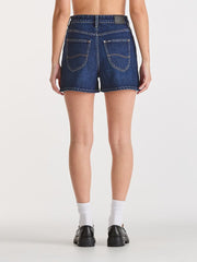 High Relaxed Short - Blue Poles