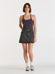 Relaxed Mini Skirt - Smoked Black