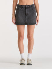Relaxed Mini Skirt - Smoked Black