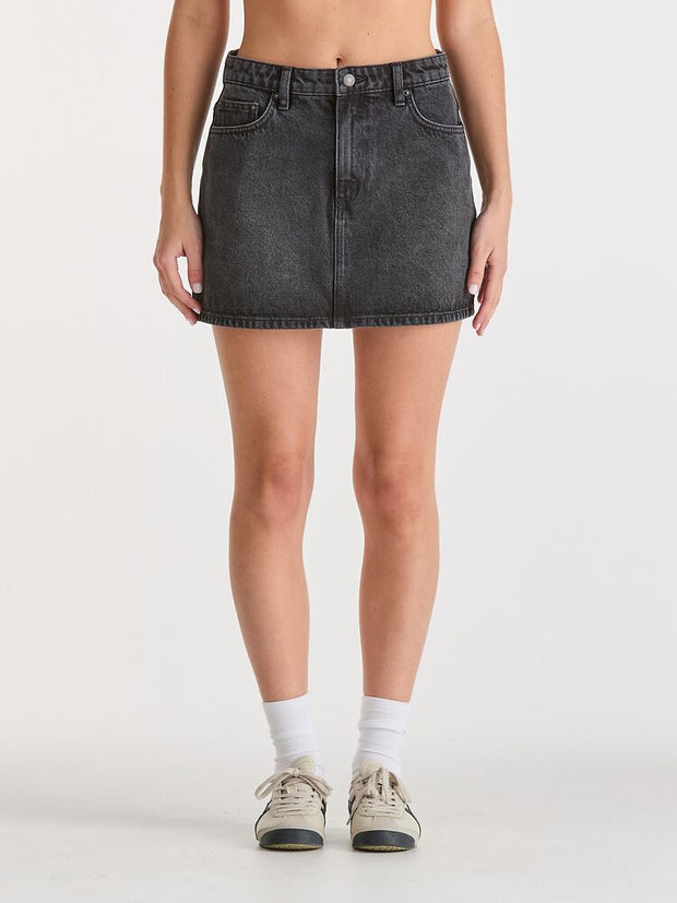 Relaxed Mini Skirt - Smoked Black