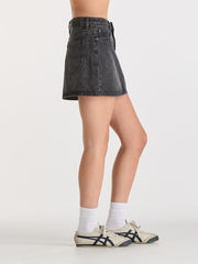 Relaxed Mini Skirt - Smoked Black