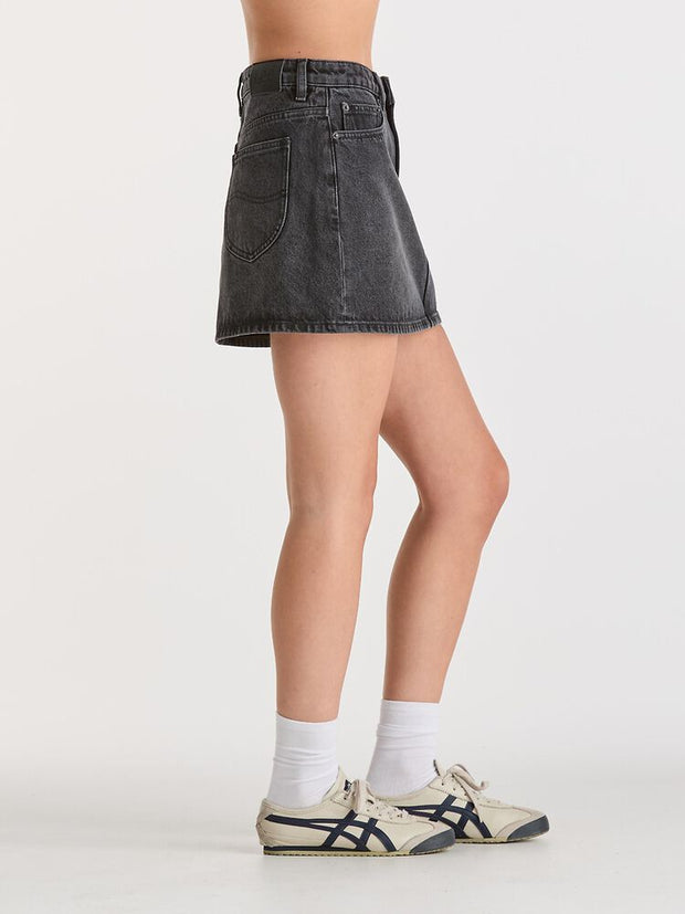 Relaxed Mini Skirt - Smoked Black