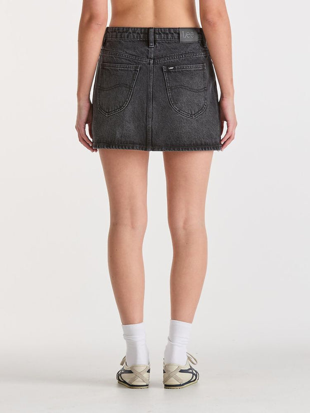Relaxed Mini Skirt - Smoked Black