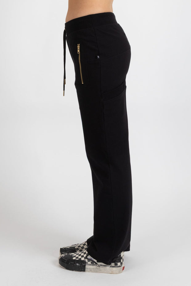 Escape Trackies Loose Leg - Black/Gold