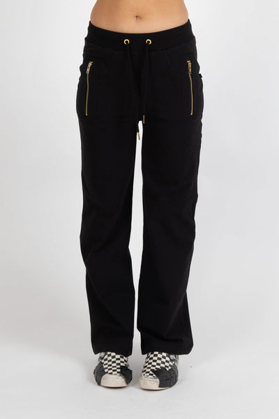 Escape Trackies Loose Leg - Black/Gold