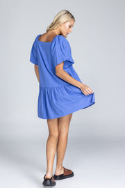 Love Me a Little Mini Dress - Juniper Blue