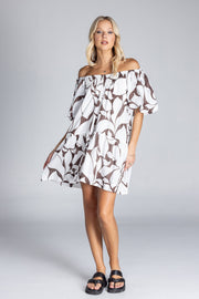 Love Me A Little Mini Dress - Exclusive Chocolate with Ivory Floral