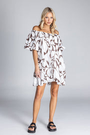 Love Me A Little Mini Dress - Exclusive Chocolate with Ivory Floral