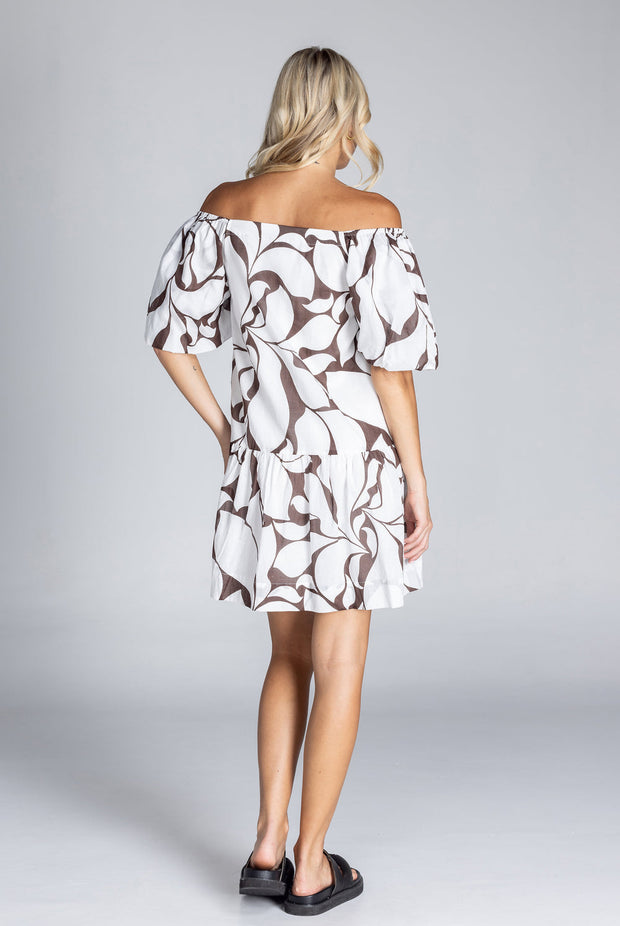 Love Me A Little Mini Dress - Exclusive Chocolate with Ivory Floral